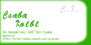 csaba kolbl business card